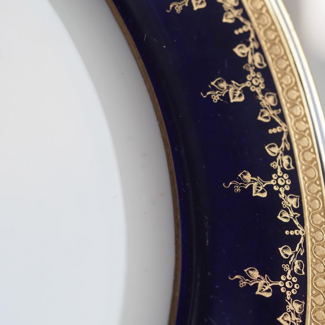 コウルドン 藍地金彩 プレート 径258mm / N83D Cauldon