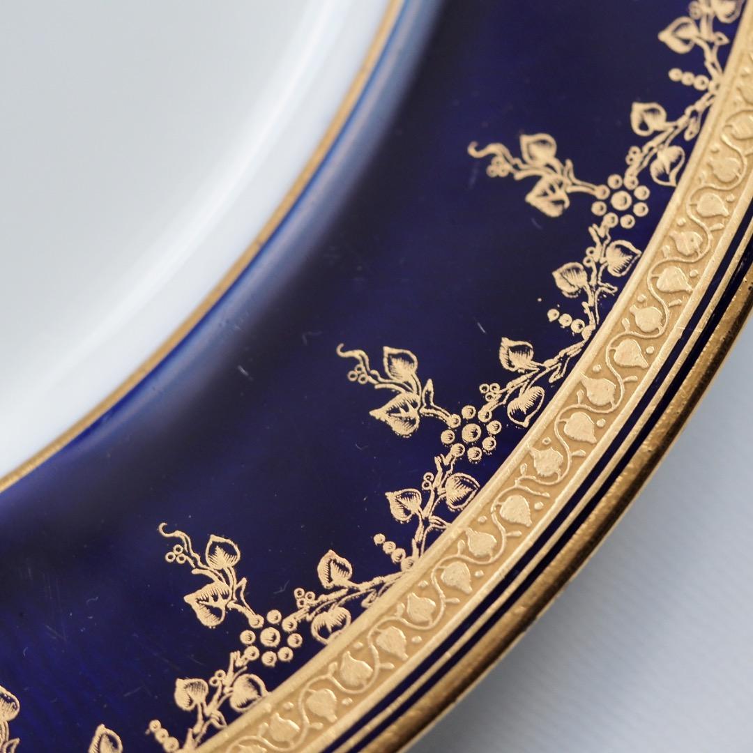 コウルドン 藍地金彩 プレート 径258mm / N83D Cauldon