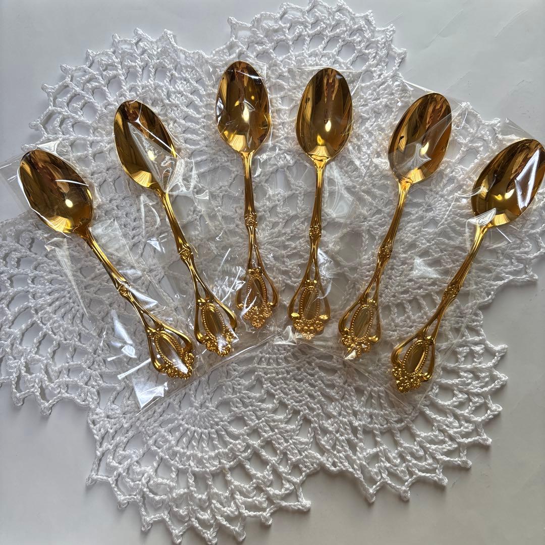 ノリタケ　クリスティーヌ　ゴールドティースプーンセット 6本入り