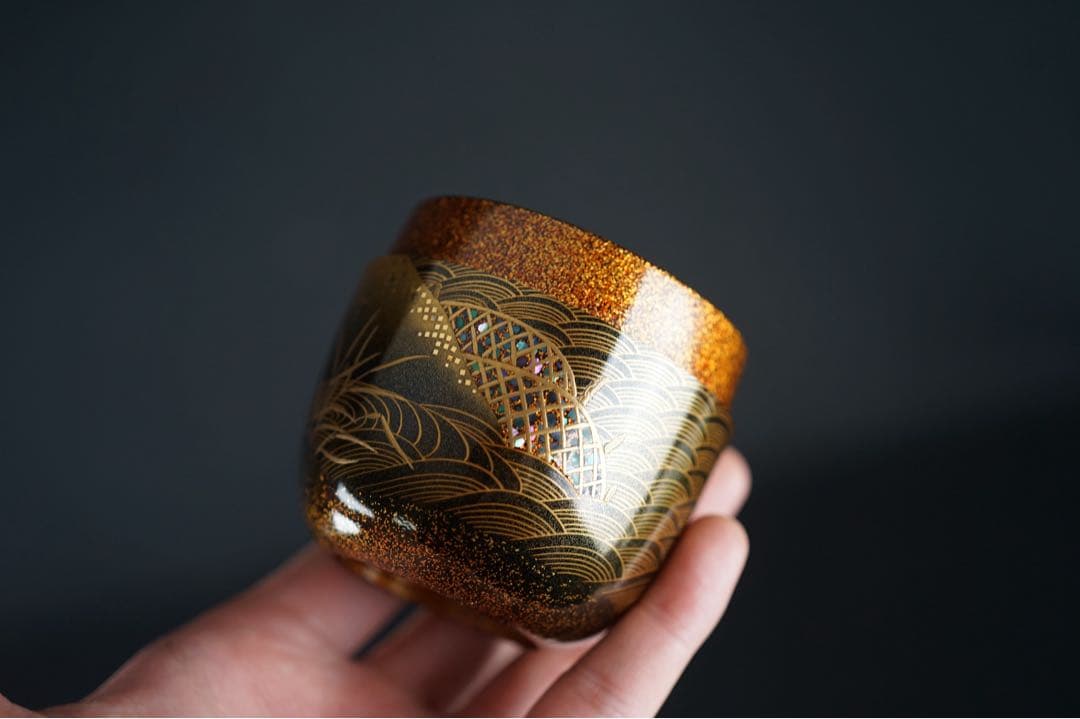 加賀蒔絵師 大下香仙 柳橋 棗 共箱 共布 金蒔絵 梨地 螺鈿細工 漆芸名品