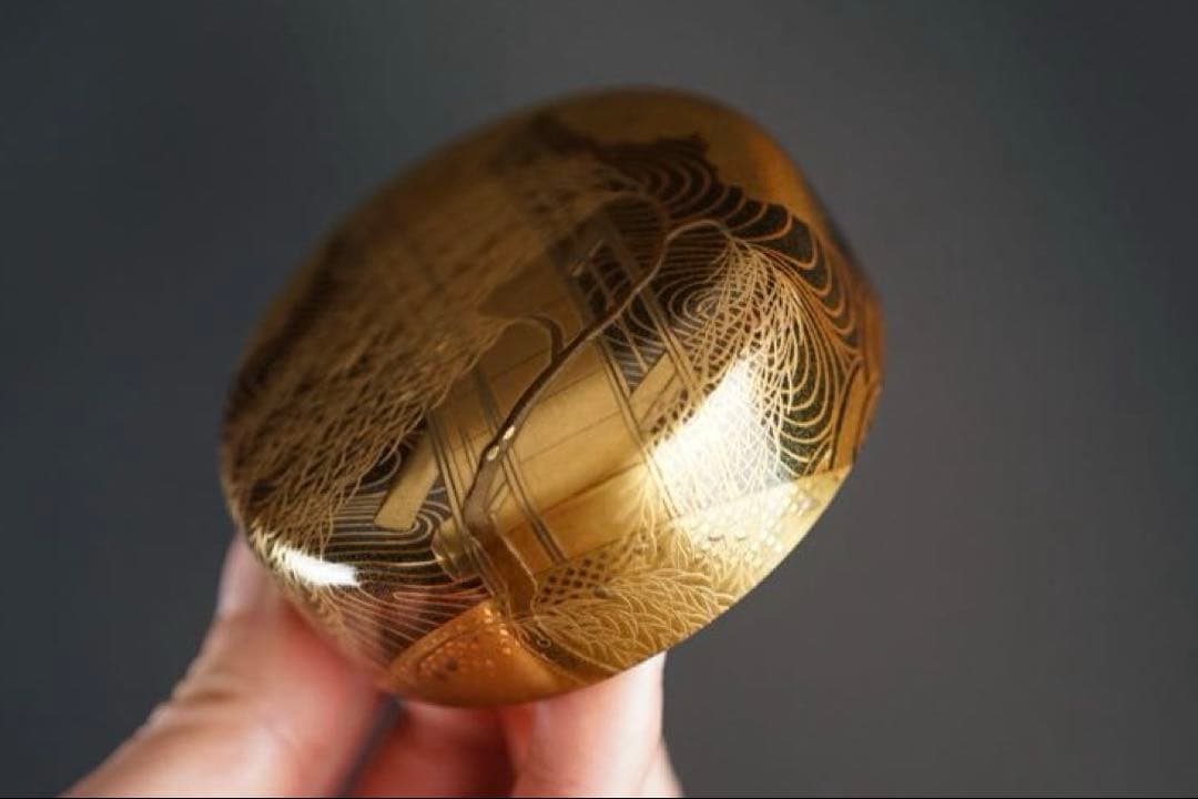 加賀蒔絵師 大下香仙 柳橋 棗 共箱 共布 金蒔絵 梨地 螺鈿細工 漆芸名品