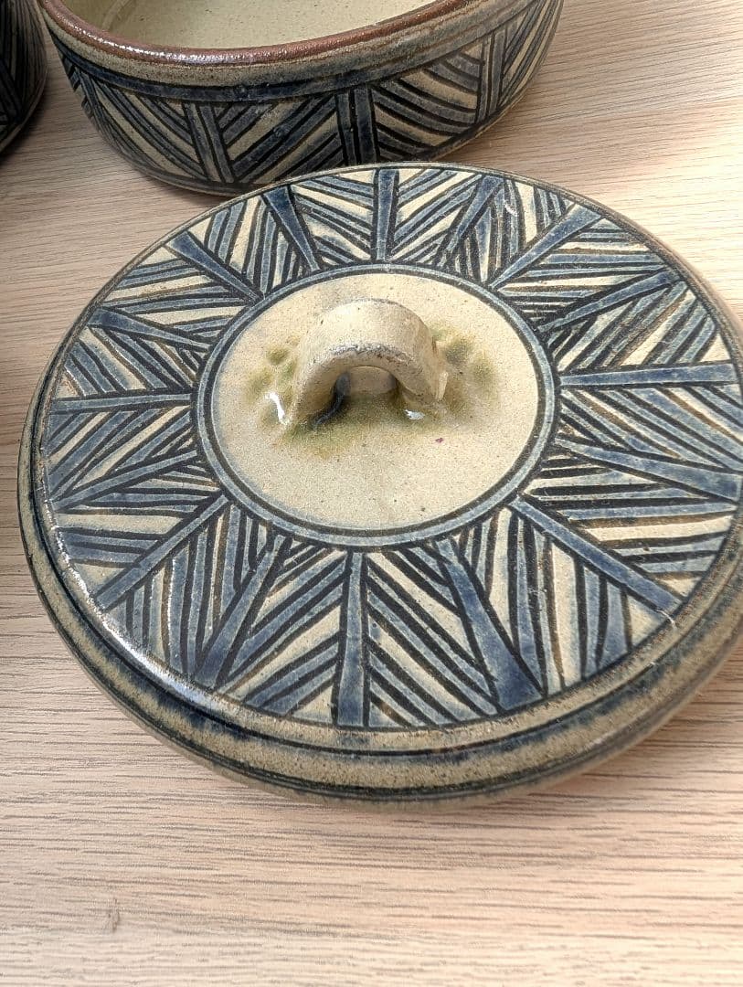 新品 やちむん 室生窯 蓋付き ドラ鉢 三段 重箱 ビームス fennica