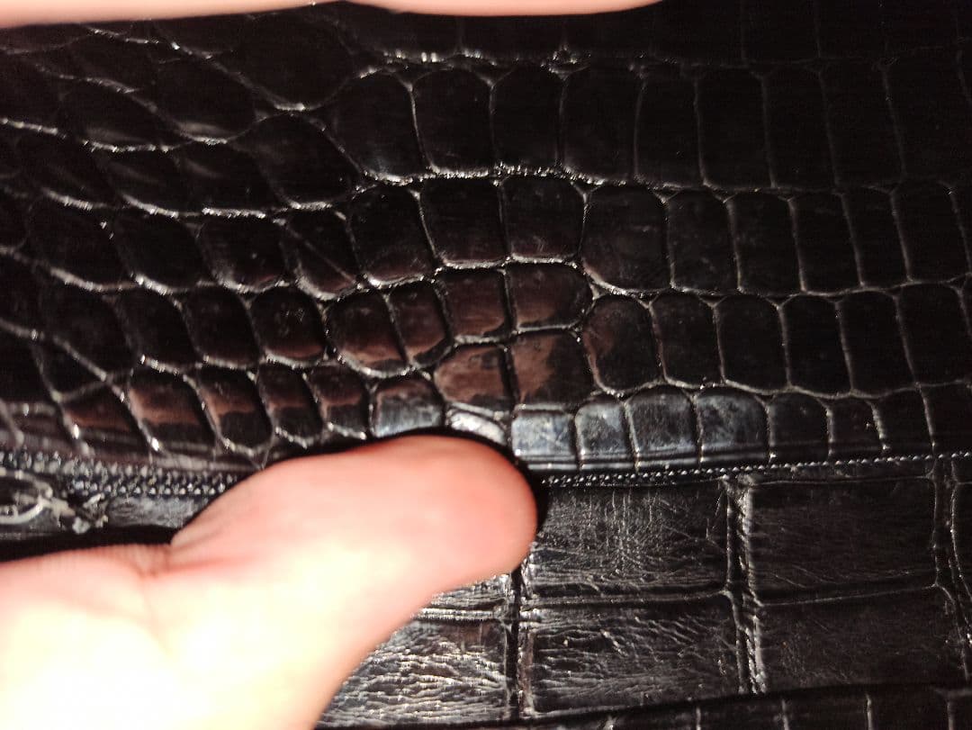 クロコ 長財布 無双 黒 ブラック