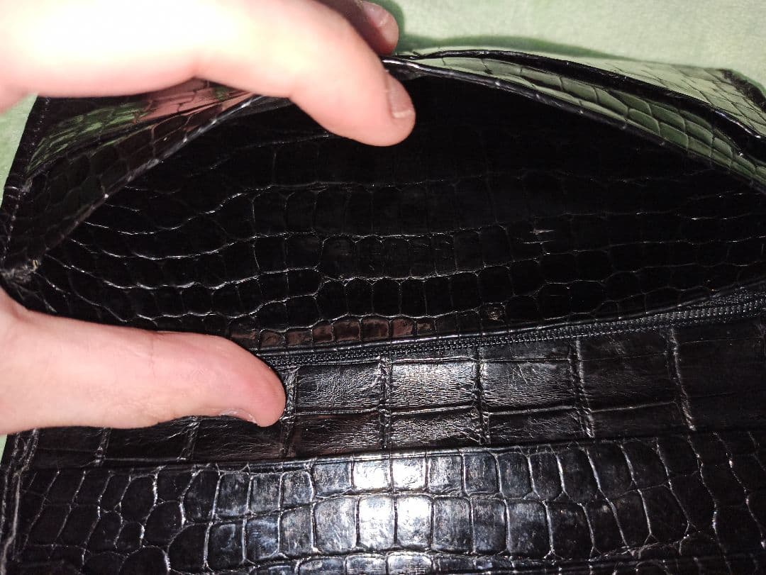クロコ 長財布 無双 黒 ブラック