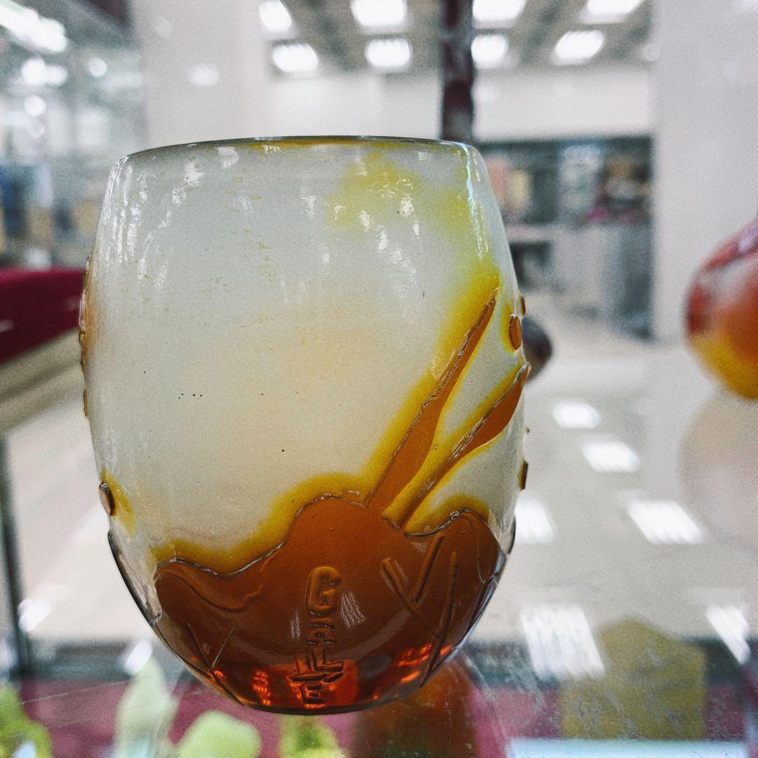 エミールガレ ガレ galle ウランガラス コップ ぐい呑み 花器 小さい壺