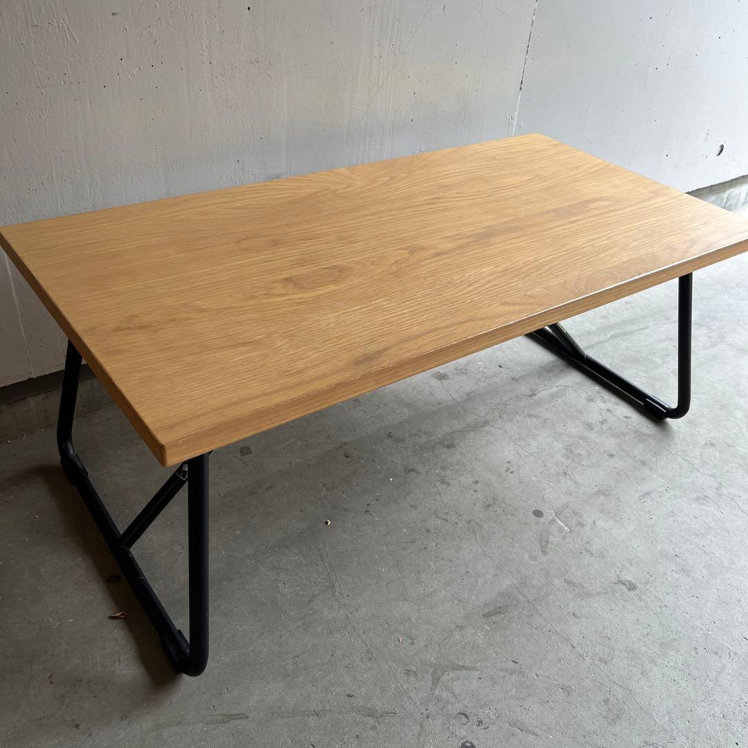 廃盤・希少★無印 折りたたみローテーブル・オーク材・幅９０ｃｍ