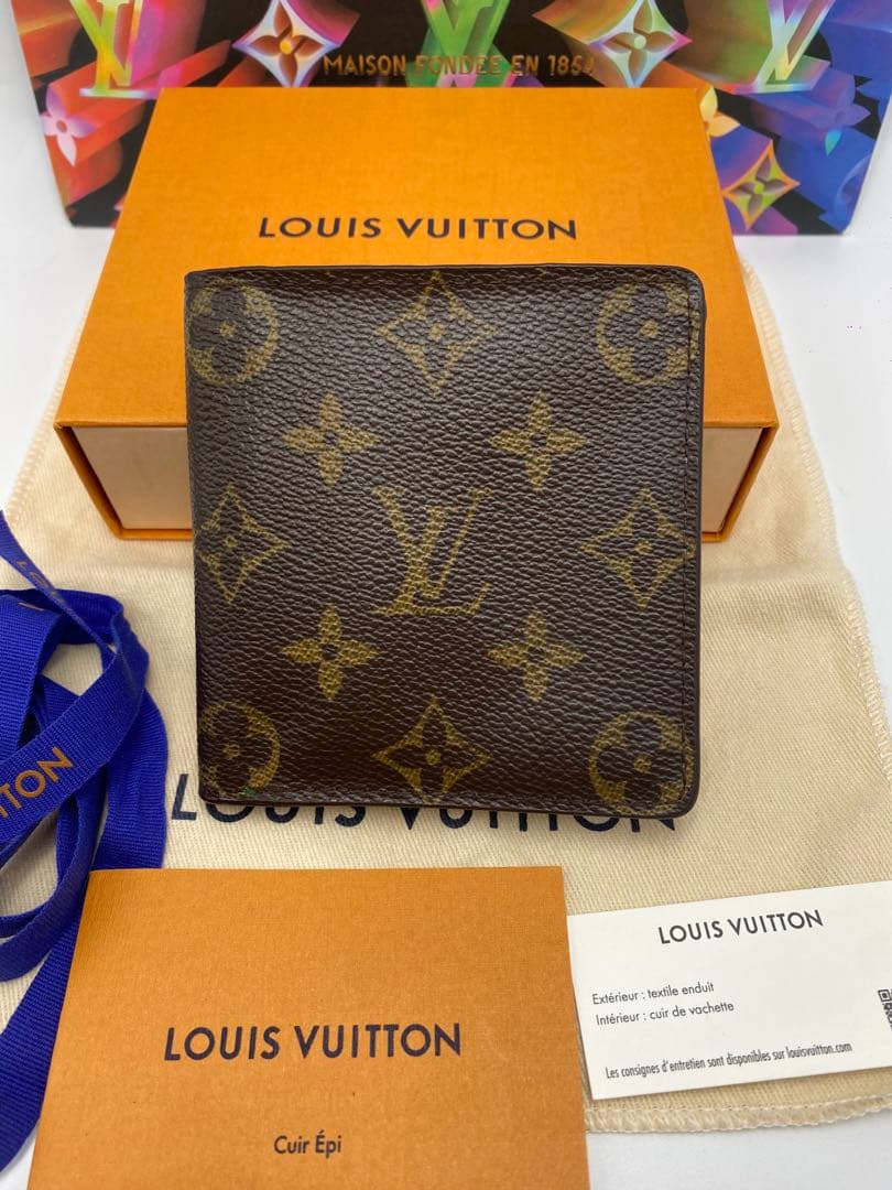 美品 ルイヴィトン モノグラム ポルトフォイユ マルコ 二つ折り財布