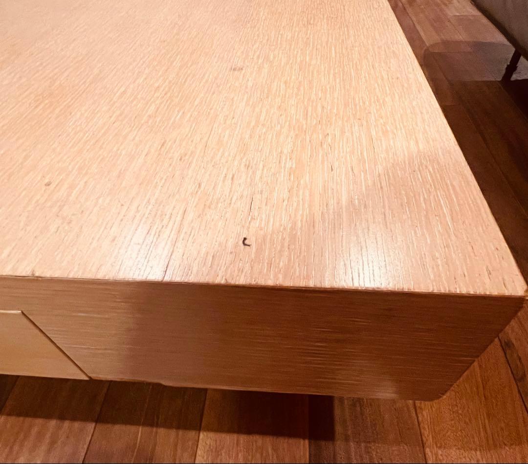 【美品】IDEE イデー スクエア ローテーブル オーク 引き出し付き