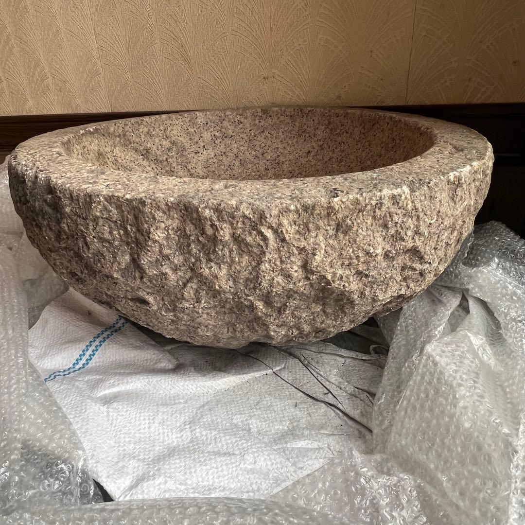 石臼　臼　餅臼　二升用　餅つき 御影石　花崗岩　鉢形　本格派　本格的