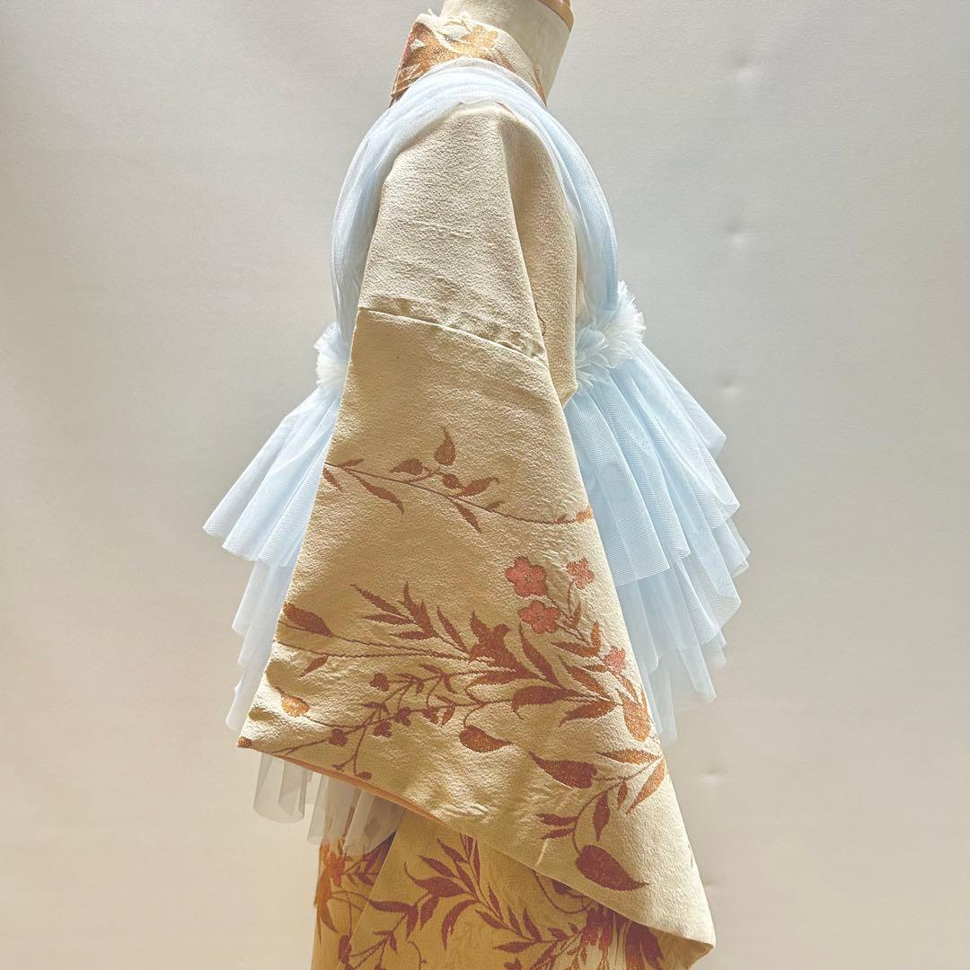 被布エプロン【そらいろブルー】チュール被布　被布ドレス　七五三 着物ドレス