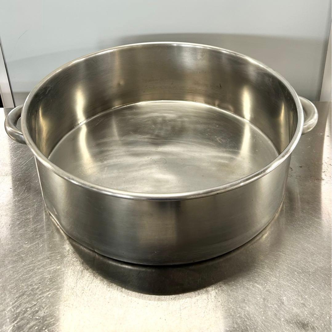 M016 円形鍋 2つのハンドル付 サイズ約直径500高さ163mm 約28L②