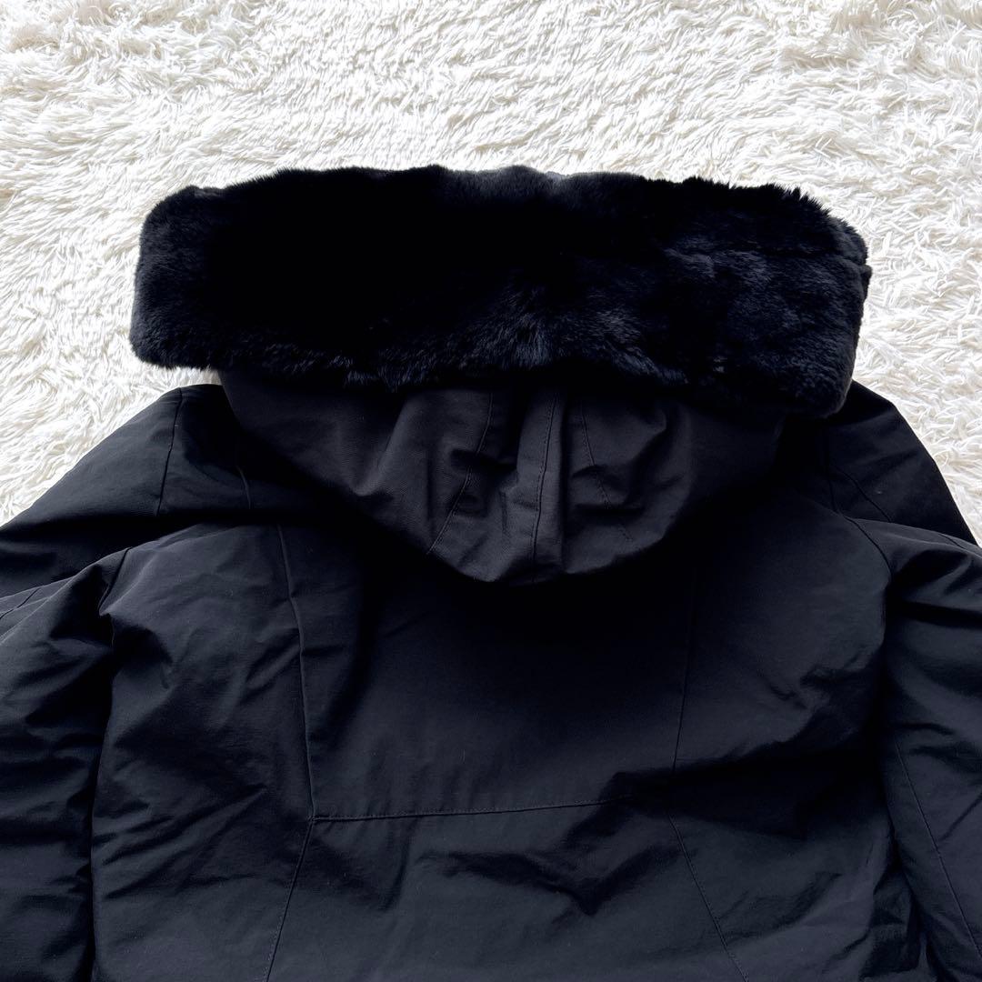 ウールリッチ ボウブリッジ 黒 リアルファー ダウン 3WAY ロングコート S