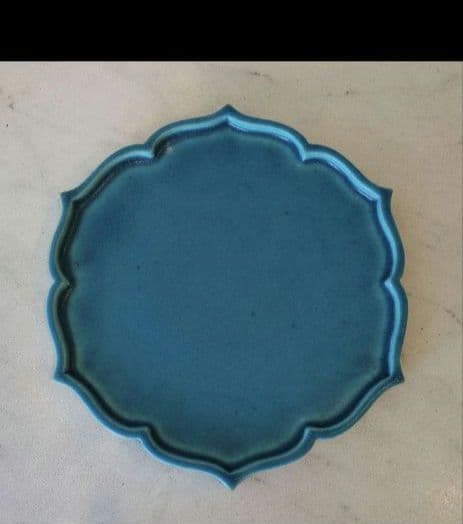 萩原将之　菓子器　皿　ブルー　人気蓮