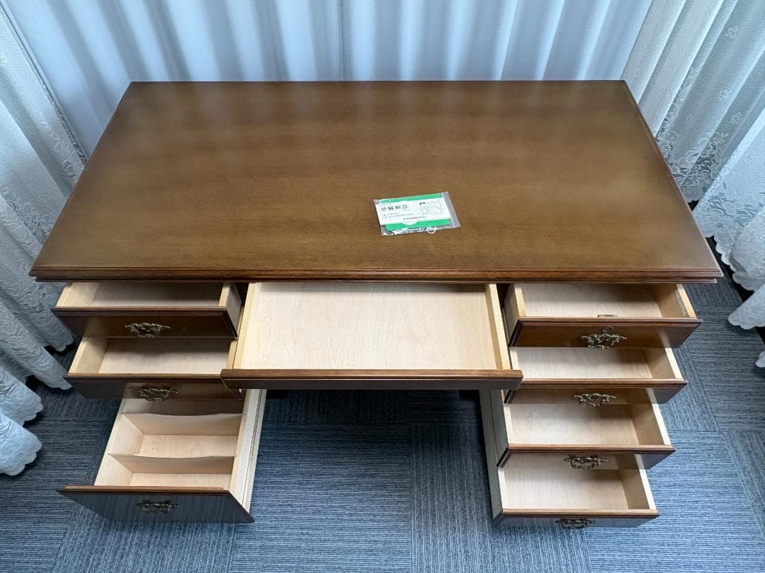 カリモク 書斎机 コロニアル デスク 両袖机 社長机