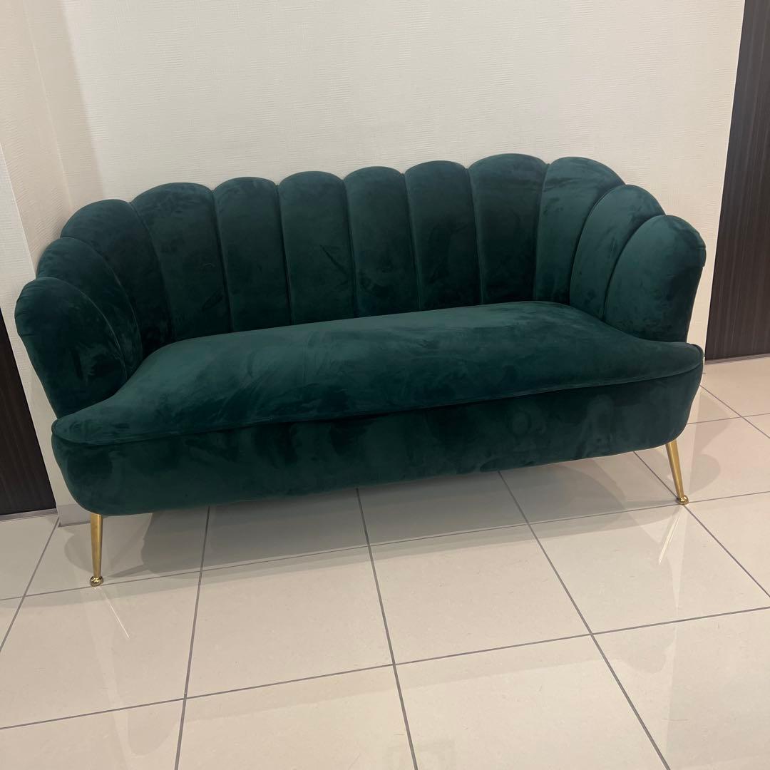 北欧風・貝殻・3人掛けソファ