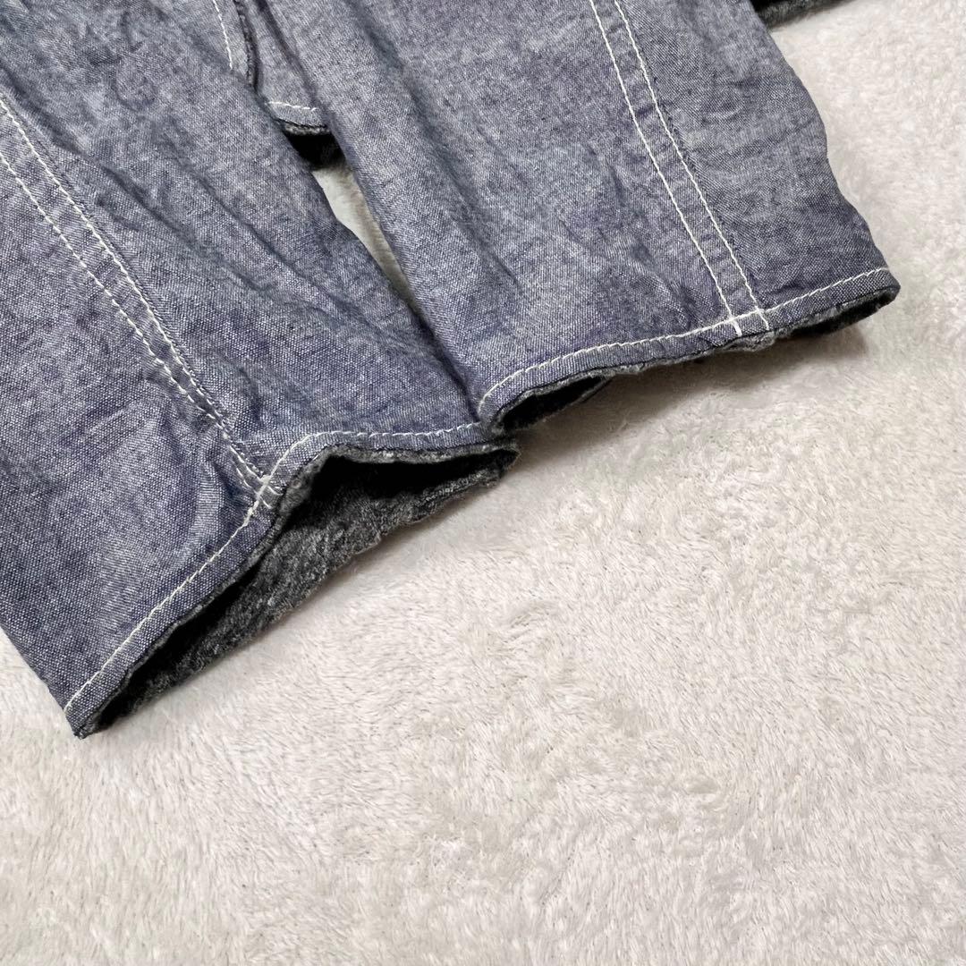 『コムデギャルソン オム』リバーシブル 丸襟シャツジャケット シャンブレー 杢灰