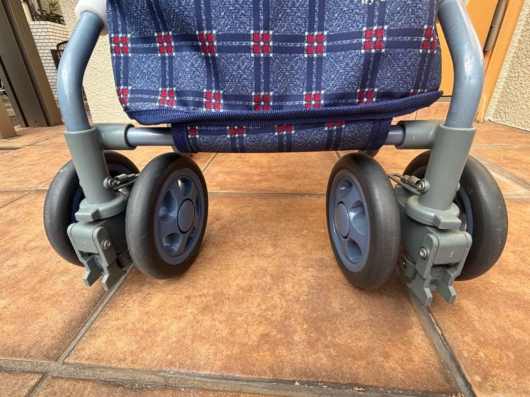 島製作所　リズム シルバーカー ネイビー チェック柄