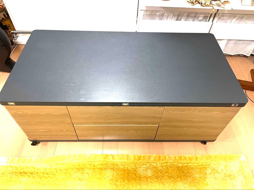 昇降テーブル　センターテーブル　ローテーブル　120cm 大容量収納付き！