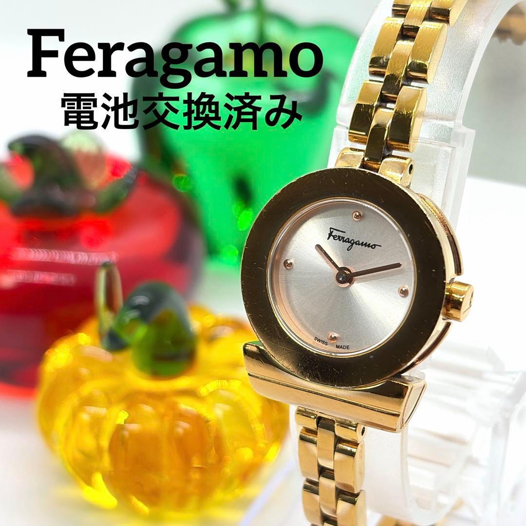 【新品電池】Ferragamo フェラガモ 腕時計 ガンチーニ ゴールド y2k
