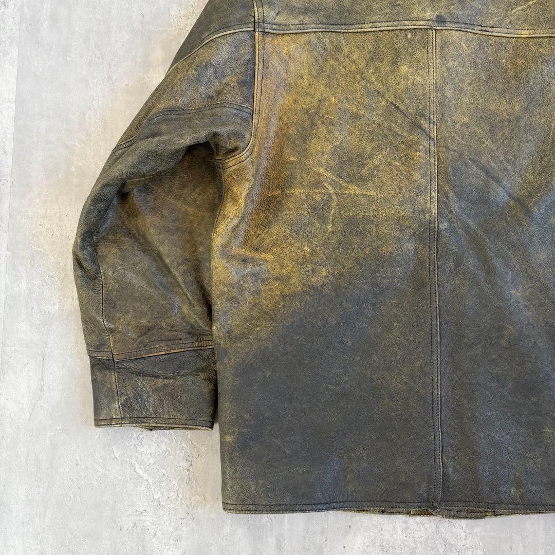 雰囲気抜群 Side stream ヴィンテージ カウレザージャケット Lサイズ
