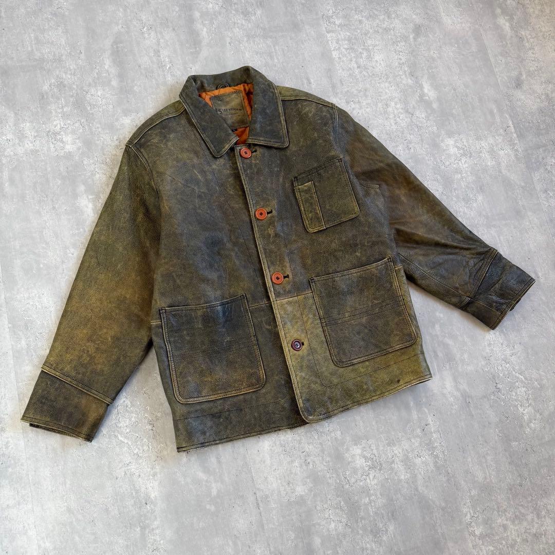 雰囲気抜群 Side stream ヴィンテージ カウレザージャケット Lサイズ