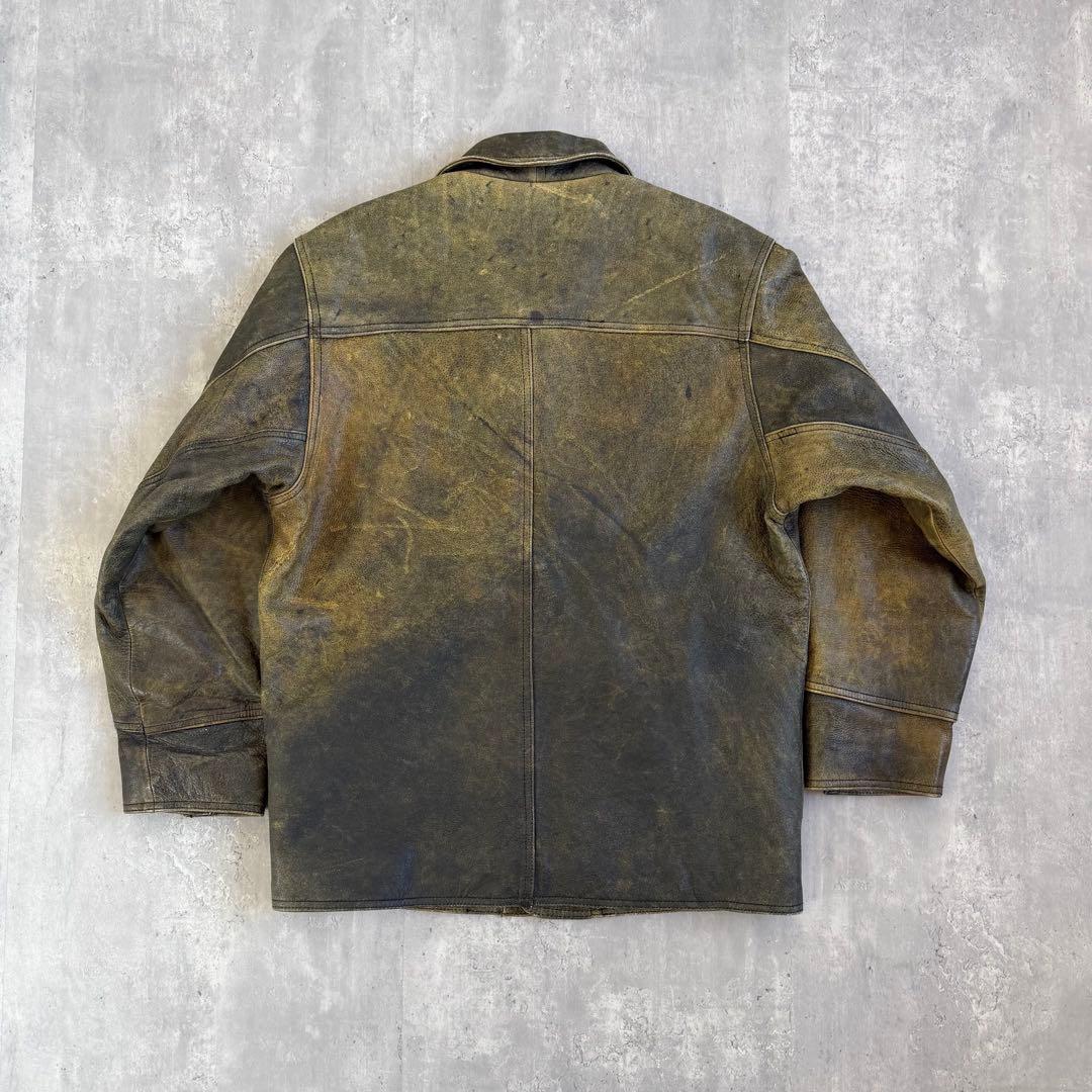 雰囲気抜群 Side stream ヴィンテージ カウレザージャケット Lサイズ