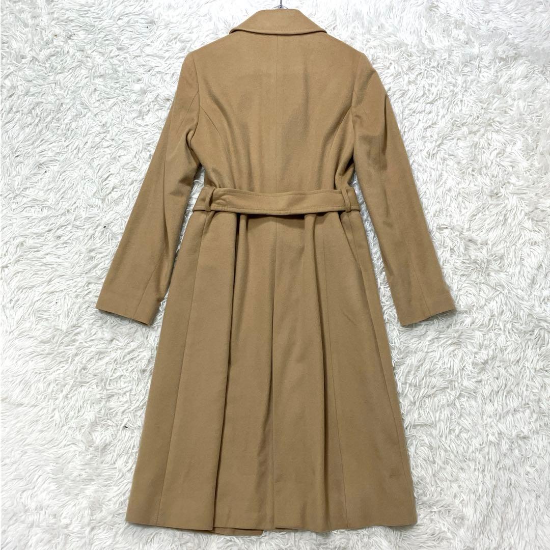 美品✨　INED　ステンカラーウールコート　ロング　フレア　ベルト付き　9号