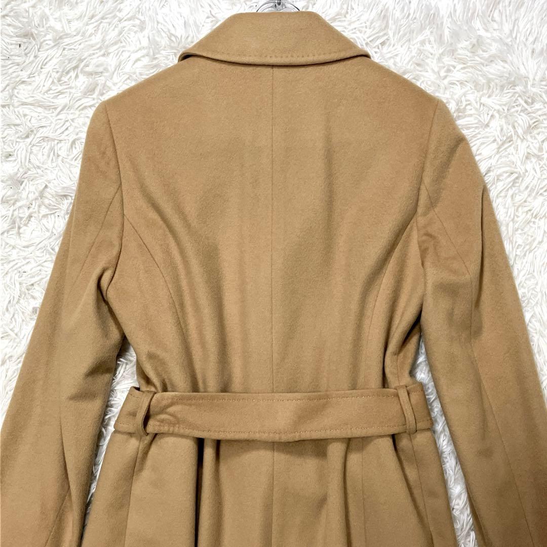 美品✨　INED　ステンカラーウールコート　ロング　フレア　ベルト付き　9号