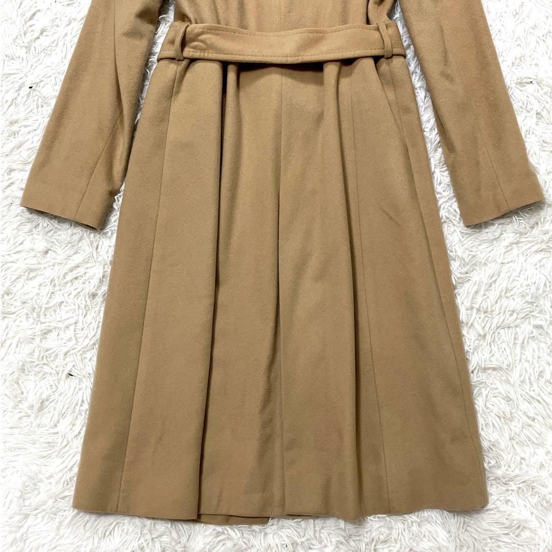 美品✨　INED　ステンカラーウールコート　ロング　フレア　ベルト付き　9号