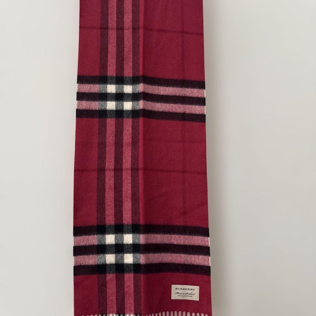 BURBERRY 100%カシミヤ マフラー ストライプ