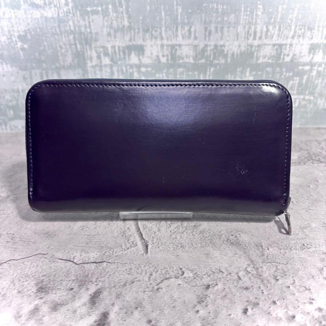 【最終価格！】ホワイトハウスコックス ラウンドファスナー 長財布 レザーネイビー