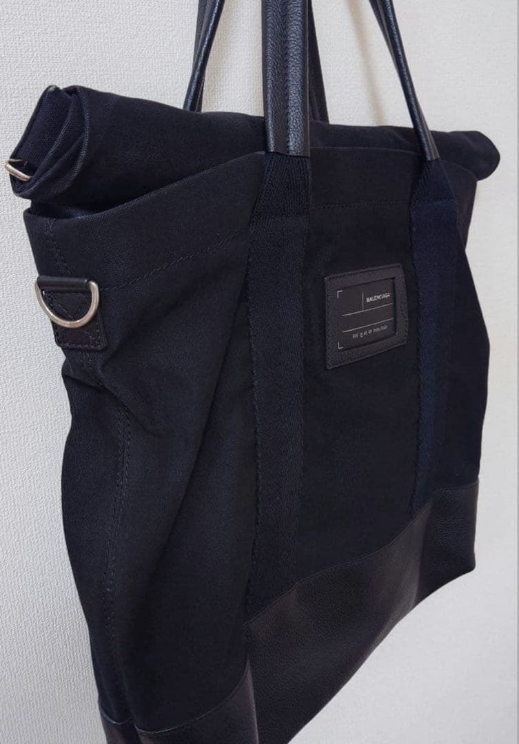 【極美品】BALENCIAGA 黒キャンバストートバッグ