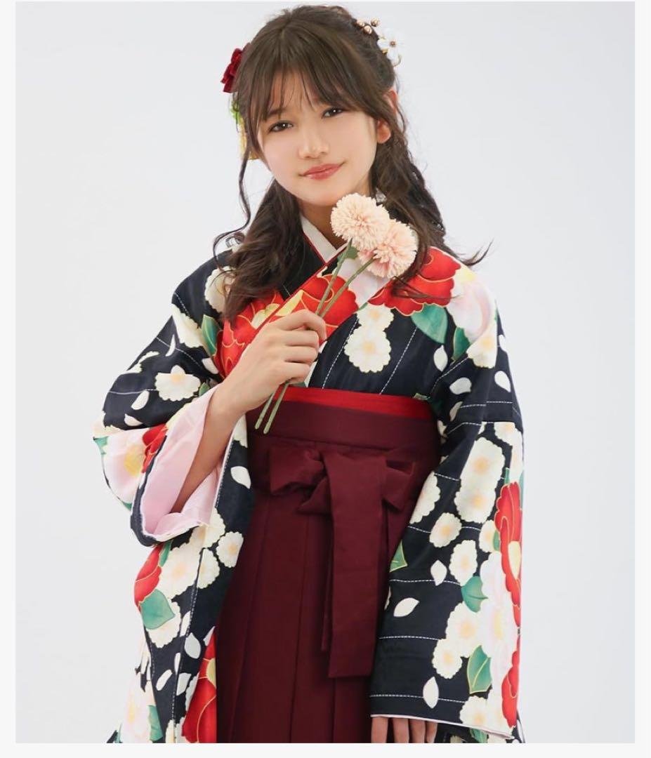 キョウエツ 卒業式 簡易袴セット 大正ロマン椿 160