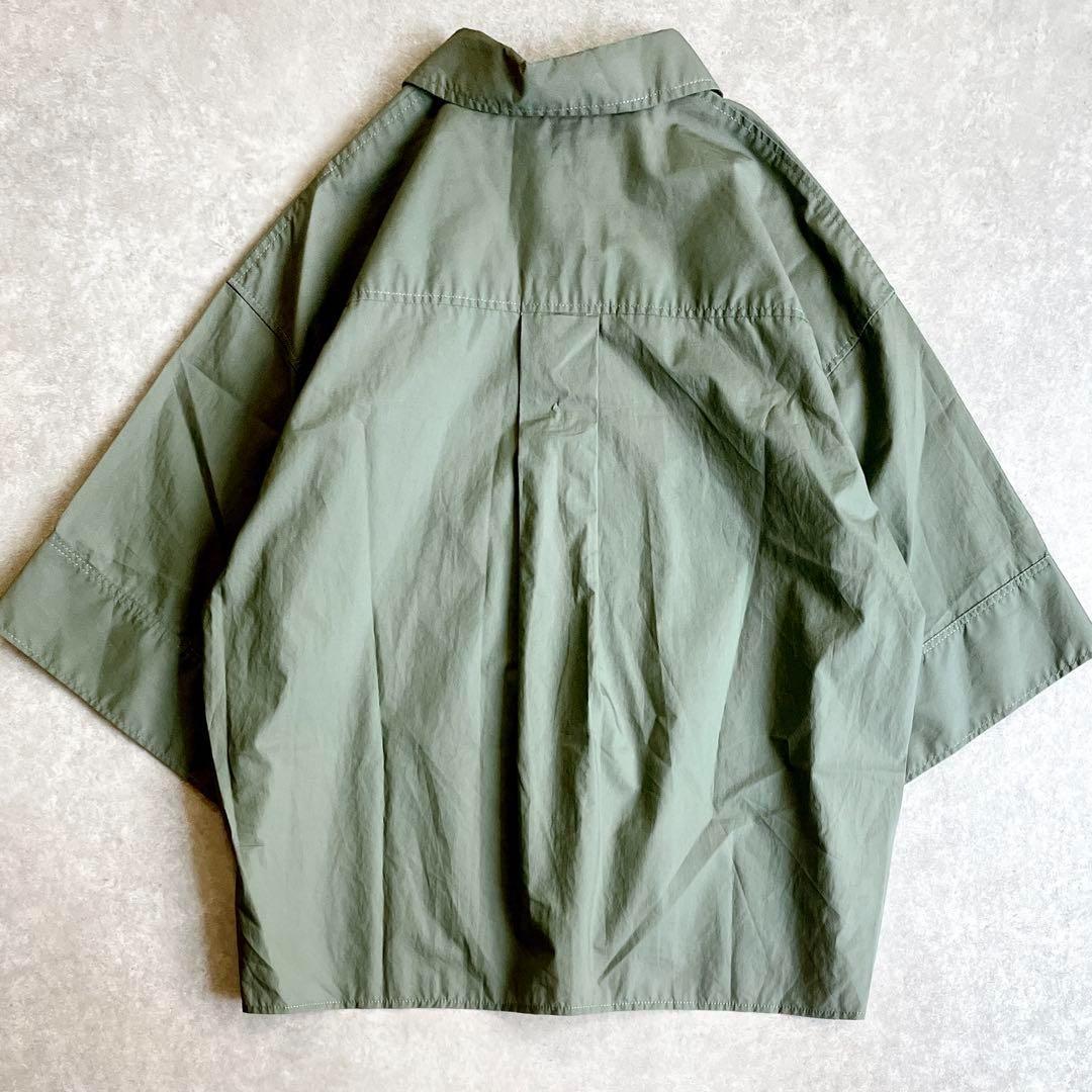 美品 キャバン CABaN コットンタイプライターハーフスリーブシャツ 秋カラー