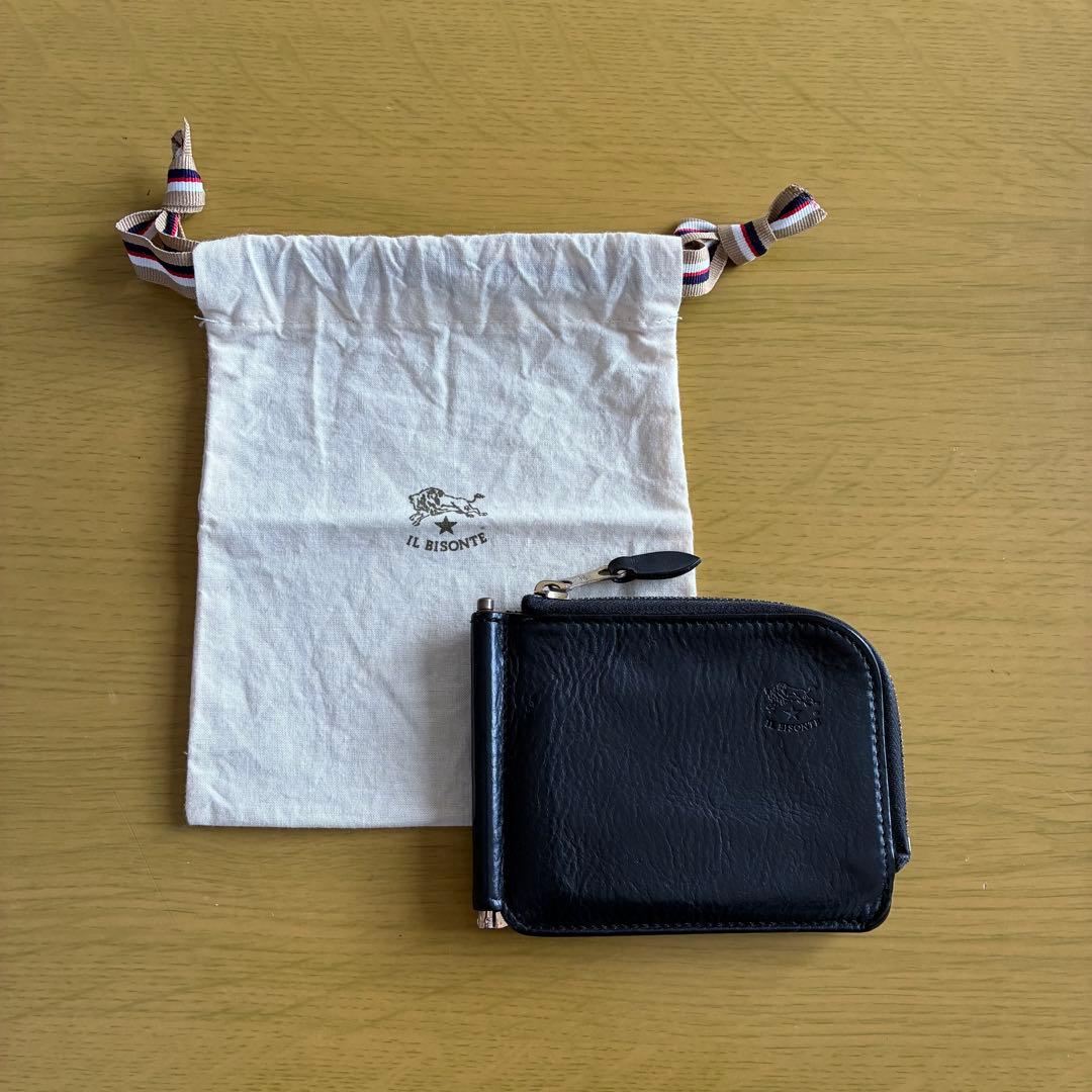 IL BISONTE マネークリップポケット付二つ折り財布