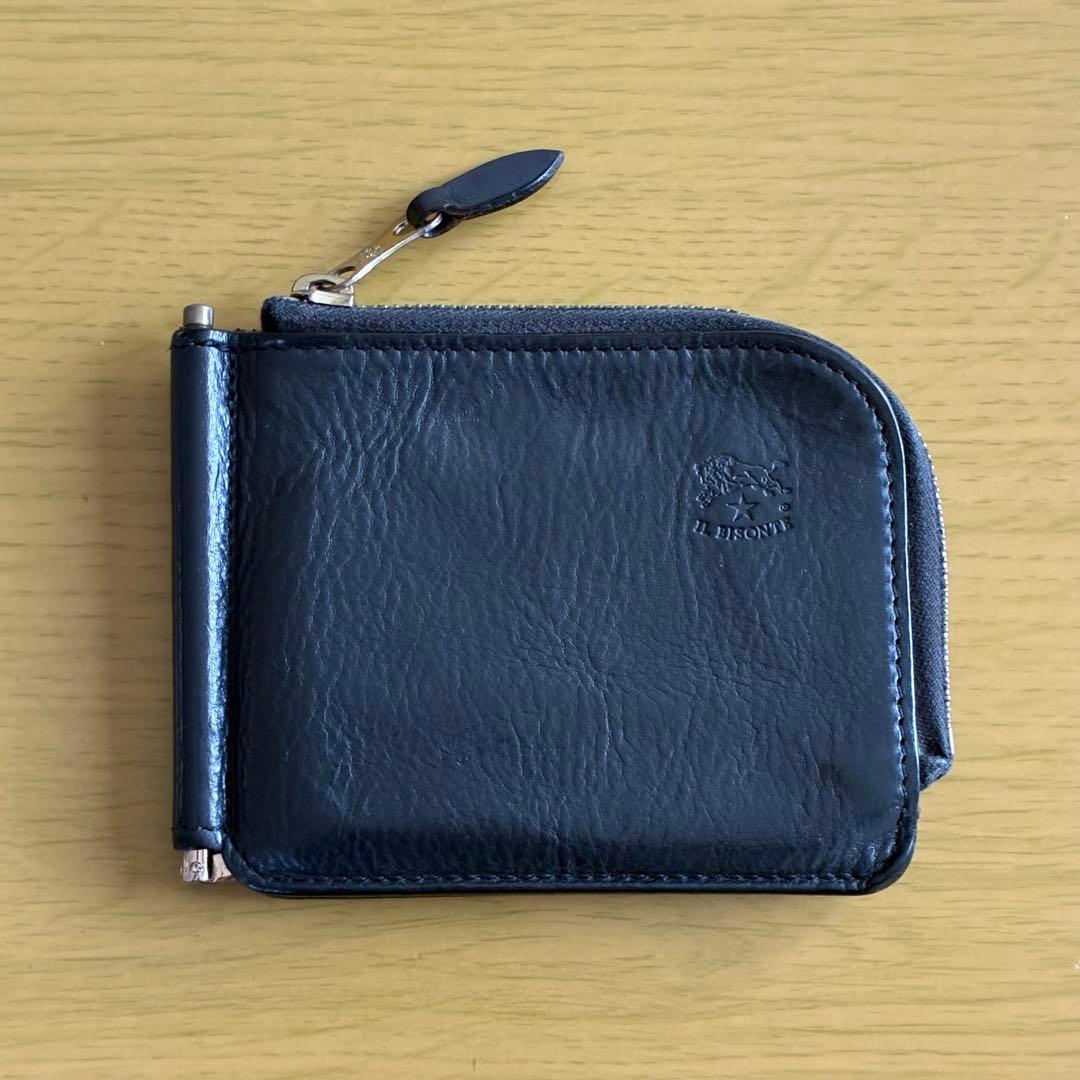IL BISONTE マネークリップポケット付二つ折り財布