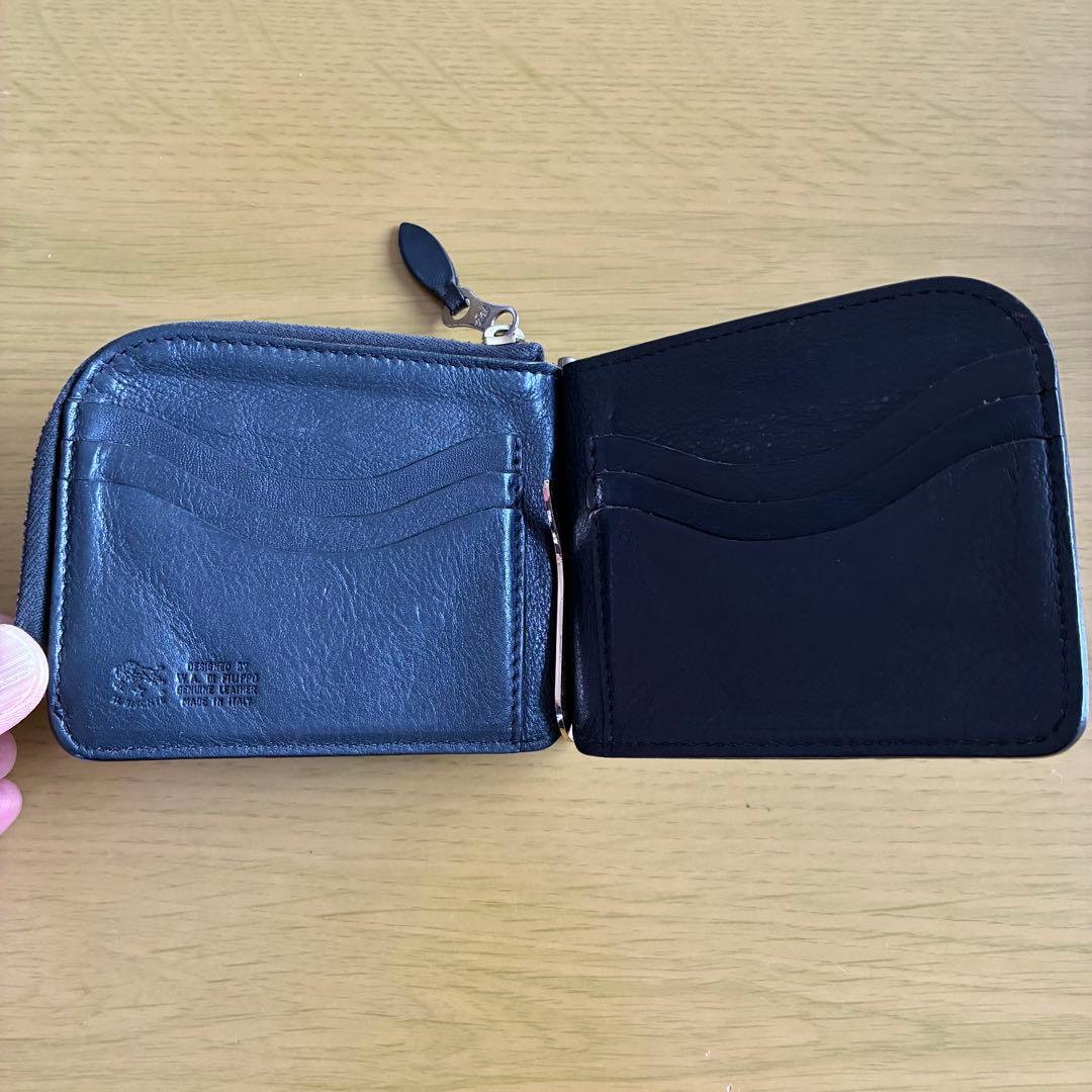 IL BISONTE マネークリップポケット付二つ折り財布