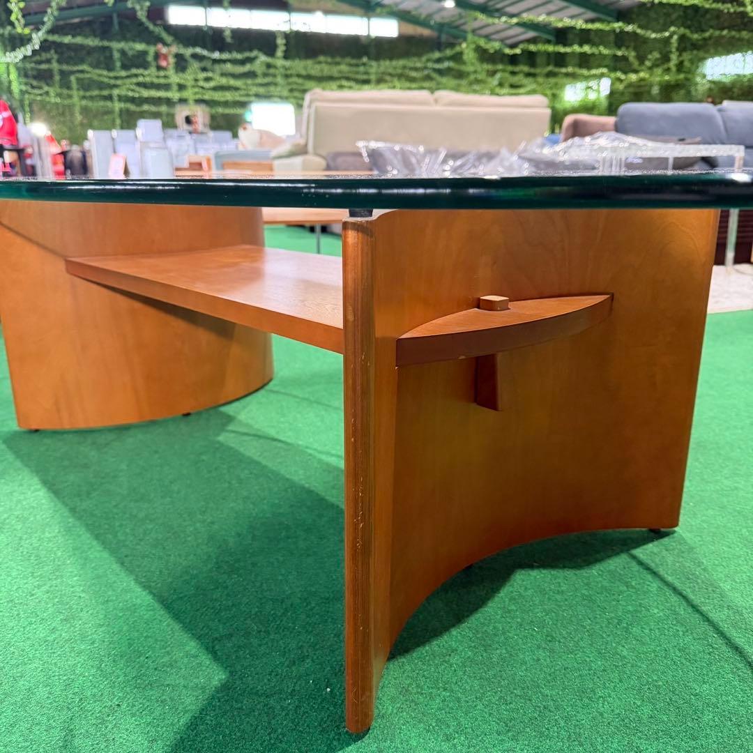 HUKLA ガラス センターテーブル モダン 楕円形 M015