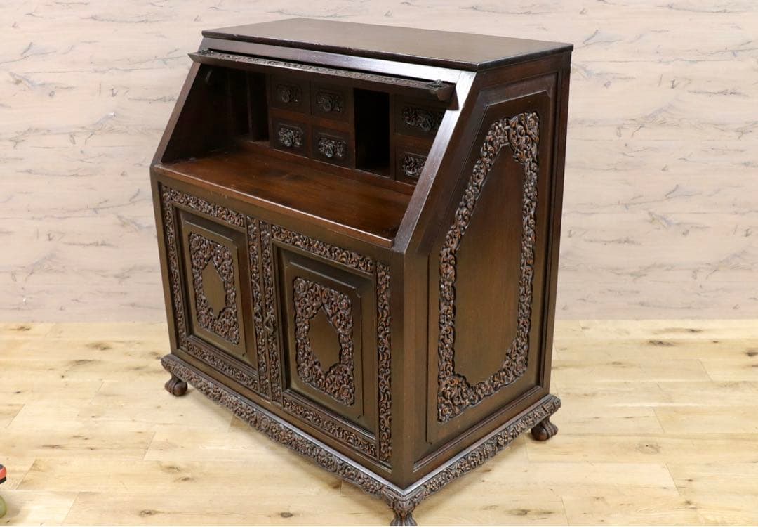 GMHH120○アジアン 和製 アンティーク ライティングビューロー デスク 机