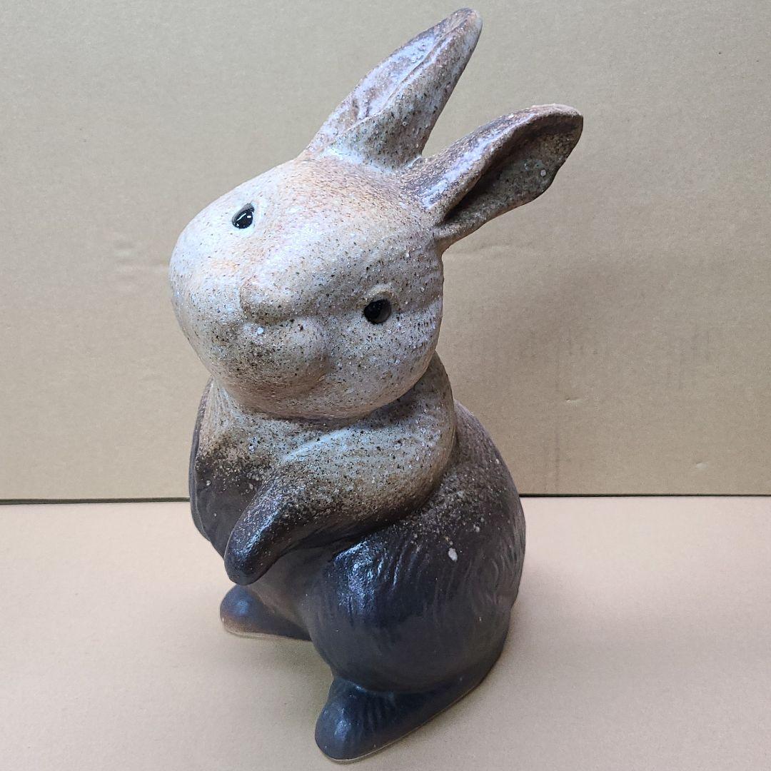 めりぃ 信楽焼 うさぎ置物 高さ３５cm