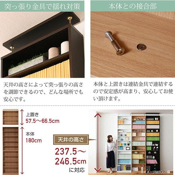 大容量 薄型 落下防止 スリム 仕切り 縦長 細い 上置き ナチュラル