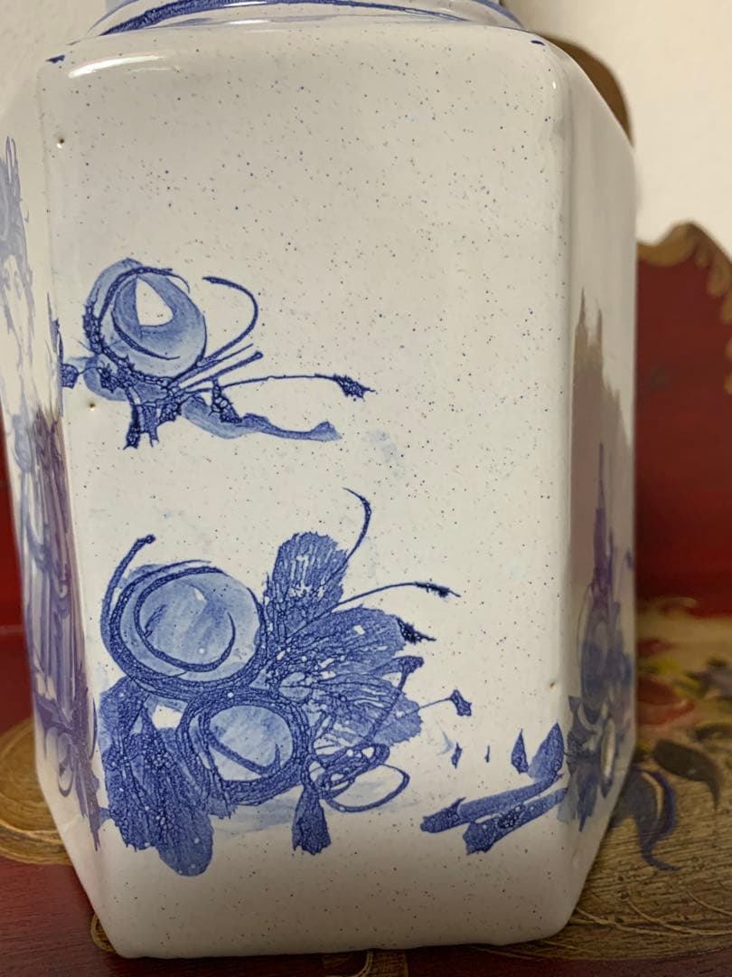 ビヨンヴィンブラッド　可愛い！ビンテージスタジオ手書き一点物３人少女柄花瓶型土台