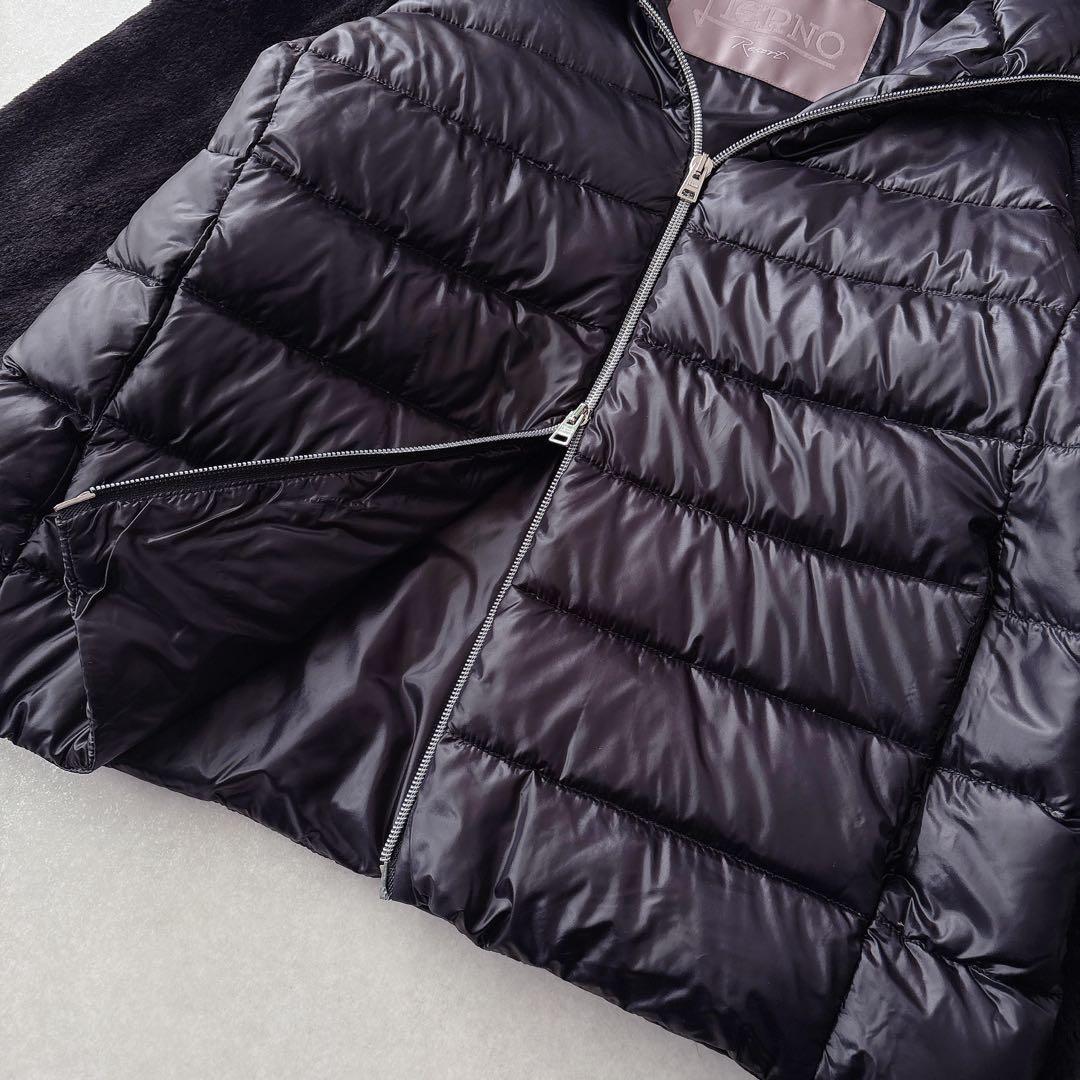 美品★HERNO｜Resort 稀少 エコファーショートダウン ブラック 40