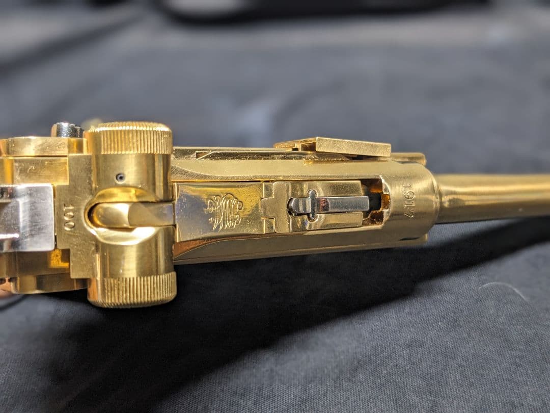 マルシン ルガー P-08 6インチ モデルガン ゴールド24GP　◉訳あり