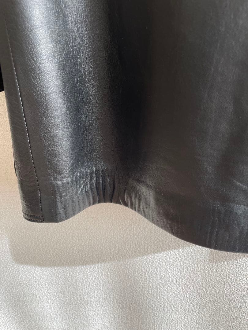 【未使用】LOEWE ショートコート　黒　ラムレザー　サイズ40