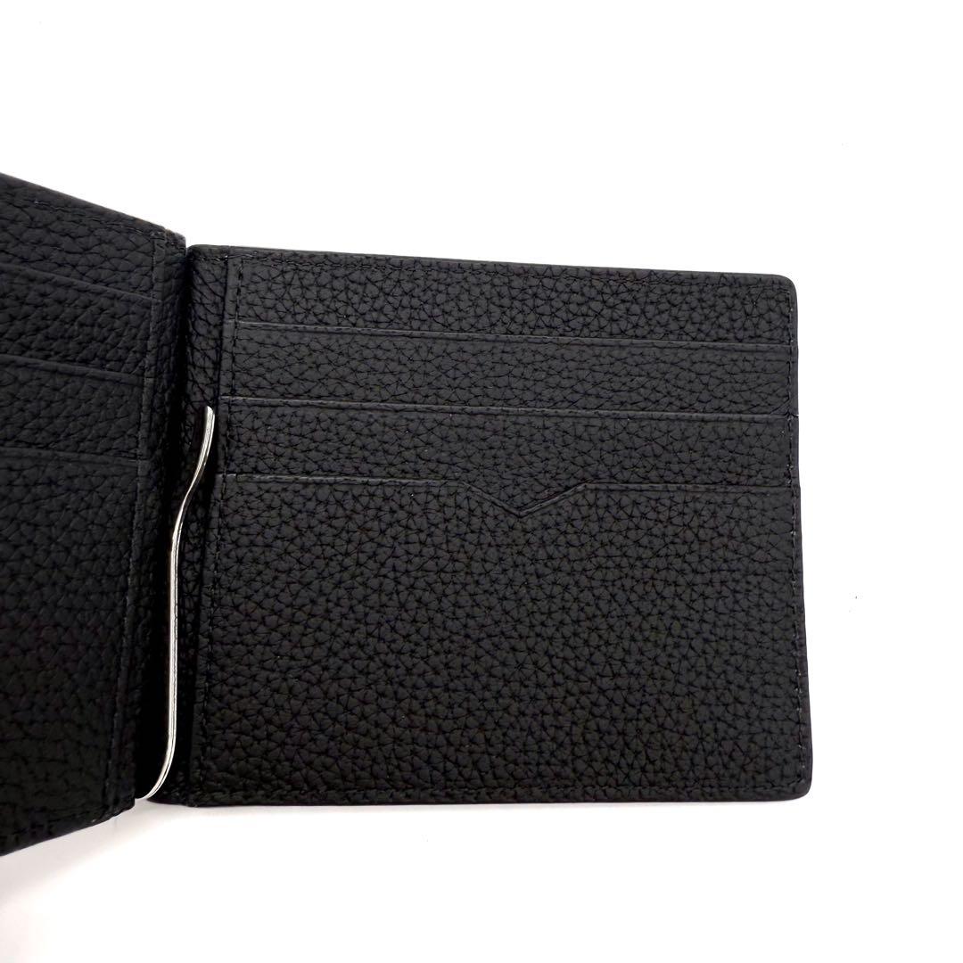 ★未使用品★ボナベンチュラ シュリンクレザー マネークリップ メンズ ブラック