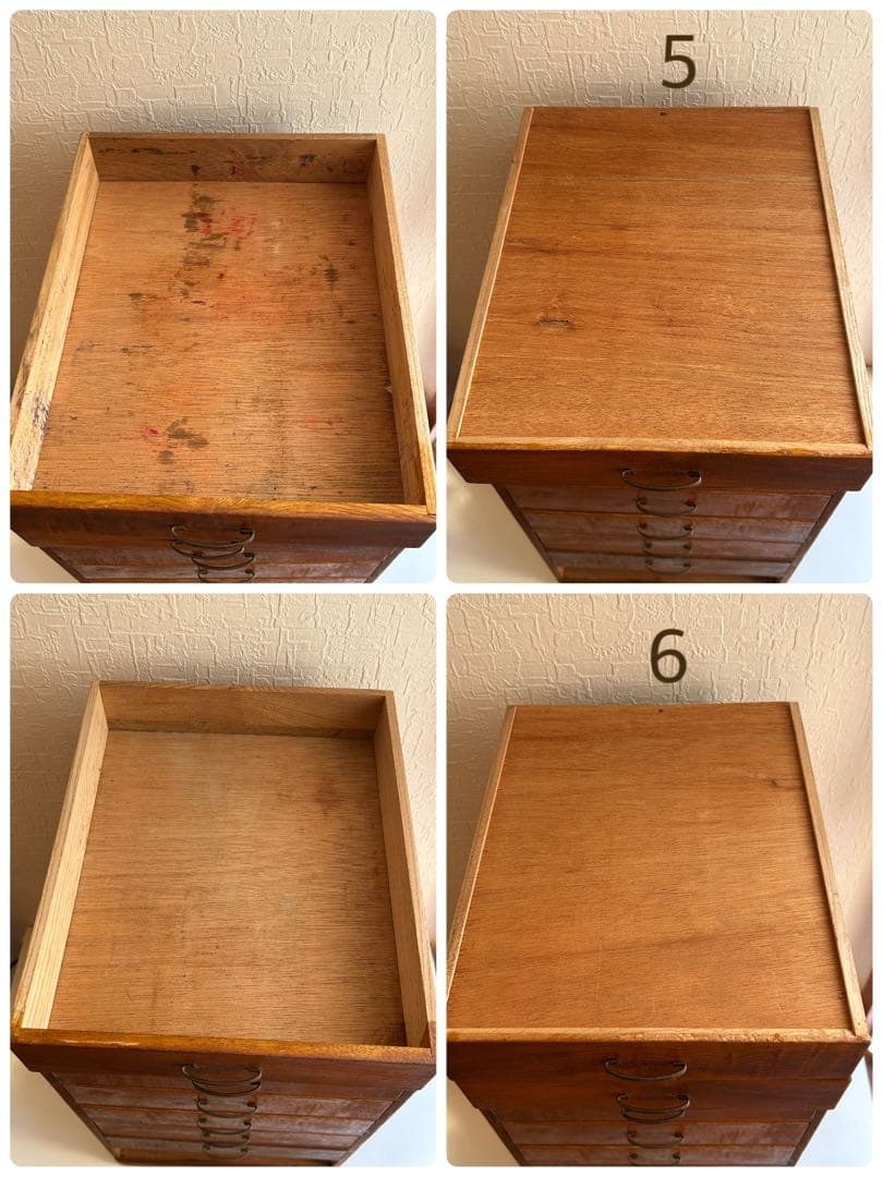 古道具　6杯抽斗　小引き出し　ヴィンテージ　アンティーク　ドロアー　昭和レトロ
