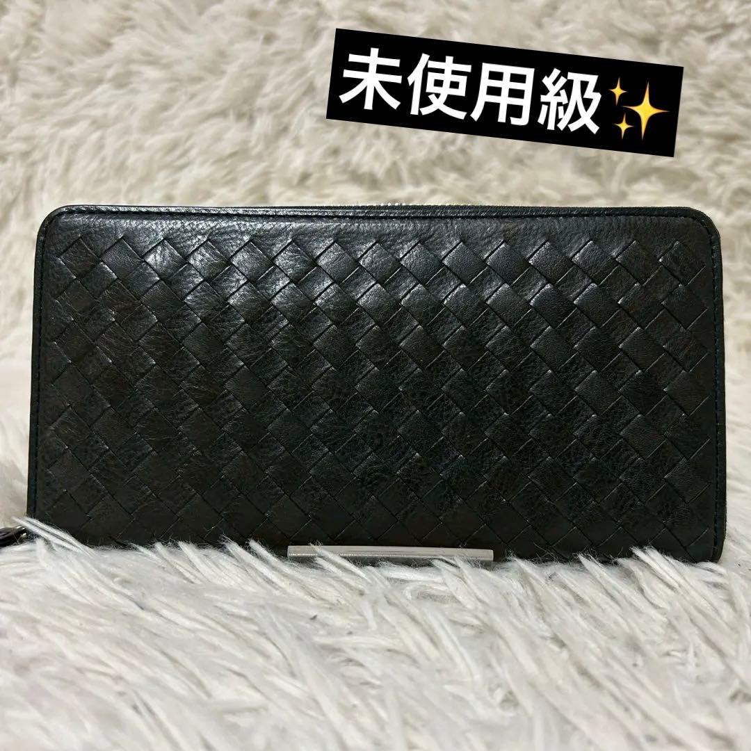 未使用級✨ココマイスター　イントレチャート　長財布　ラウンドファスナー　ブラック