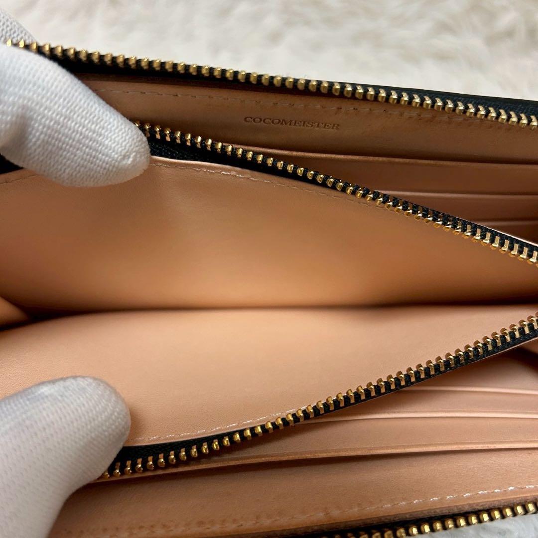 未使用級✨ココマイスター　イントレチャート　長財布　ラウンドファスナー　ブラック