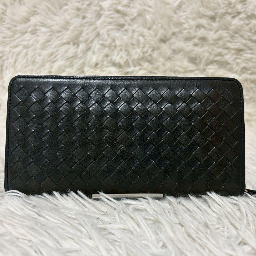未使用級✨ココマイスター　イントレチャート　長財布　ラウンドファスナー　ブラック
